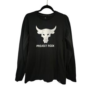 Under Armour Mens Project Rock Brahma Bull Long Sleeve T-Shirt Black  Small